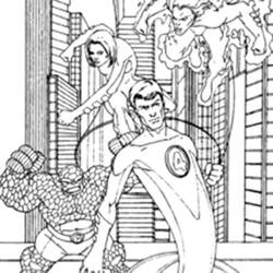 Coloring page: Fantastic Four (Superheroes) #76403 - Printable coloring pages