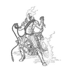 Coloring page: Ghost Rider (Superheroes) #82056 - Printable coloring pages
