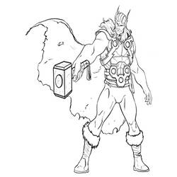 Coloring page: Thor (Superheroes) #75761 - Printable coloring pages