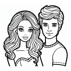 Coloring pages: Barbie and Ken - Free Printable Coloring Pages