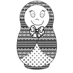 Coloring pages: Russian Doll - Free Printable Coloring Pages