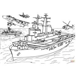 Coloring page: Aircraft carrier (Transportation) #137864 - Printable coloring pages