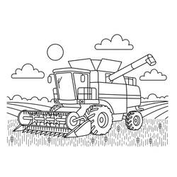 Combine Harvester (Transportation) coloring page #221899 to print and color