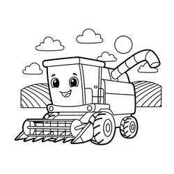 Combine Harvester (Transportation) coloring page #221905 to print and color
