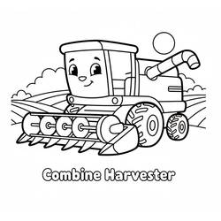 Combine Harvester (Transportation) coloring page #221909 to print and color