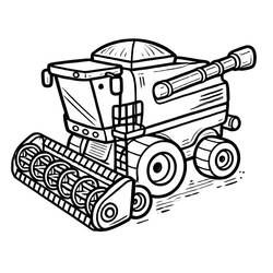 Combine Harvester (Transportation) coloring page #221916 to print and color