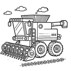 Combine Harvester (Transportation) coloring page #221919 to print and color