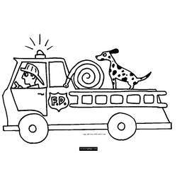 Coloring page: Firetruck (Transportation) #135788 - Printable coloring pages