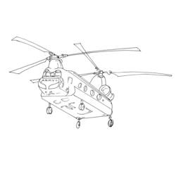 Coloring page: Helicopter (Transportation) #136055 - Printable coloring pages