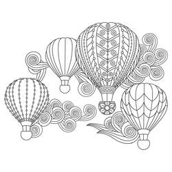Hot air balloon (Transportation) coloring page #180225 to print and color