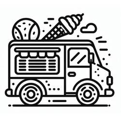 Coloring page: Ice Cream Truck (Transportation) #213356 - Free Printable Coloring Pages