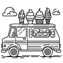 Coloring page: Ice Cream Truck (Transportation) #213359 - Free Printable Coloring Pages