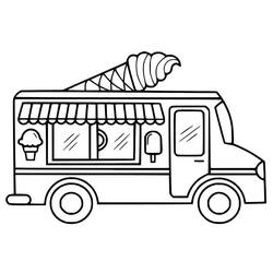 Coloring page: Ice Cream Truck (Transportation) #213366 - Free Printable Coloring Pages