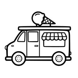 Coloring page: Ice Cream Truck (Transportation) #213371 - Free Printable Coloring Pages