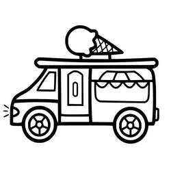 Coloring page: Ice Cream Truck (Transportation) #213372 - Free Printable Coloring Pages
