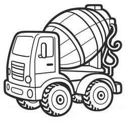 Coloring pages: Mixer truck - Free Printable Coloring Pages