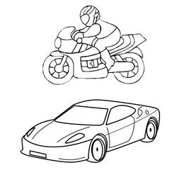 Coloring page: Motorcycle (Transportation) #136264 - Free Printable Coloring Pages