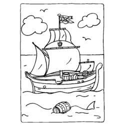 Coloring page: Pirate ship (Transportation) #138217 - Free Printable Coloring Pages