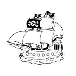 Coloring page: Pirate ship (Transportation) #138240 - Printable coloring pages