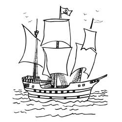 Coloring page: Pirate ship (Transportation) #184828 - Free Printable Coloring Pages