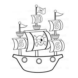 Coloring page: Pirate ship (Transportation) #184836 - Free Printable Coloring Pages