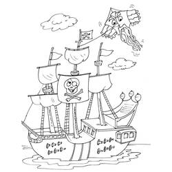 Coloring page: Pirate ship (Transportation) #184858 - Free Printable Coloring Pages