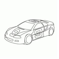 Race car (Transportation) coloring page #183271 to print and color
