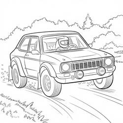 Coloring pages: Rally Car - Free Printable Coloring Pages