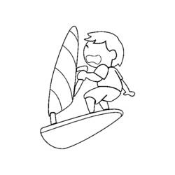 Coloring page: Sailboard / Windsurfing (Transportation) #144067 - Printable coloring pages