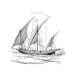 Coloring page: Sailboat (Transportation) #143556 - Free Printable Coloring Pages