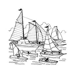 Coloring page: Sailboat (Transportation) #143593 - Printable coloring pages