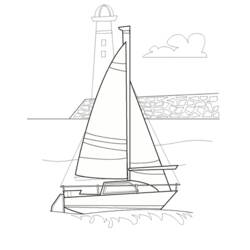 Coloring page: Sailboat (Transportation) #143603 - Free Printable Coloring Pages