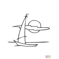 Coloring page: Sailboat (Transportation) #143607 - Free Printable Coloring Pages