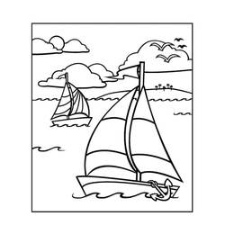 Sailboat (Transportation) coloring page #205081 to print and color