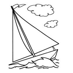 Sailboat (Transportation) coloring page #205083 to print and color