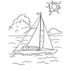 Sailboat (Transportation) coloring page #205086 to print and color