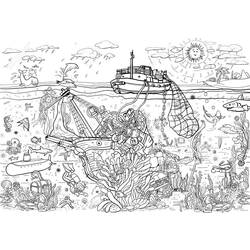 Coloring page: Ships and Boats (Transportation) #171598 - Free Printable Coloring Pages