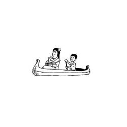 Coloring page: Small boat / Canoe (Transportation) #142200 - Free Printable Coloring Pages