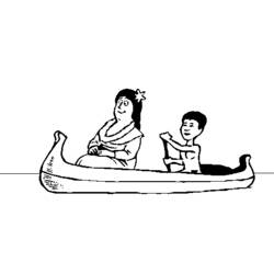 Coloring page: Small boat / Canoe (Transportation) #142237 - Printable coloring pages