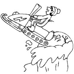 Coloring page: Snowmobile / Skidoo (Transportation) #139610 - Printable coloring pages
