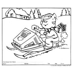 Coloring page: Snowmobile / Skidoo (Transportation) #139810 - Printable coloring pages