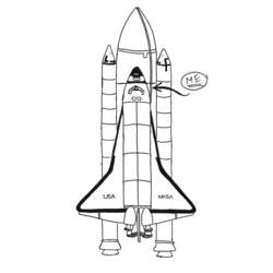 Coloring page: Spaceship (Transportation) #140612 - Printable coloring pages