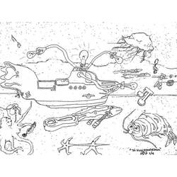 Coloring page: Submarine (Transportation) #137699 - Printable coloring pages