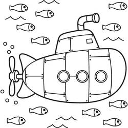 Coloring page: Submarine (Transportation) #206208 - Free Printable Coloring Pages