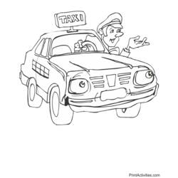 Coloring page: Taxi (Transportation) #137219 - Printable coloring pages