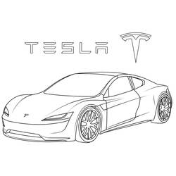 Tesla (Transportation) coloring page #207845 to print and color