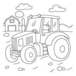 Tractor (Transportation) coloring page #172596 to print and color