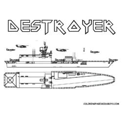 Coloring page: Warship (Transportation) #138655 - Printable coloring pages