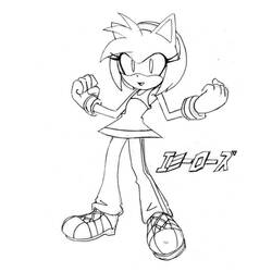 Amy Rose (Video Games) coloring page #184230 to print and color