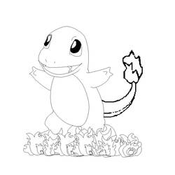 Charmander (Video Games) coloring page #178757 to print and color